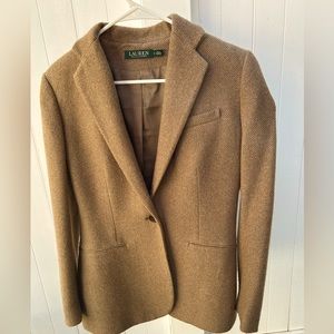 Soft Wool Blazer - Lauren Ralph Lauren Sz 4, Tan w/ Silk Lining
